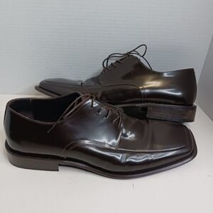 Via Spiga Men's 12M Brown Leather Oxford Shoes